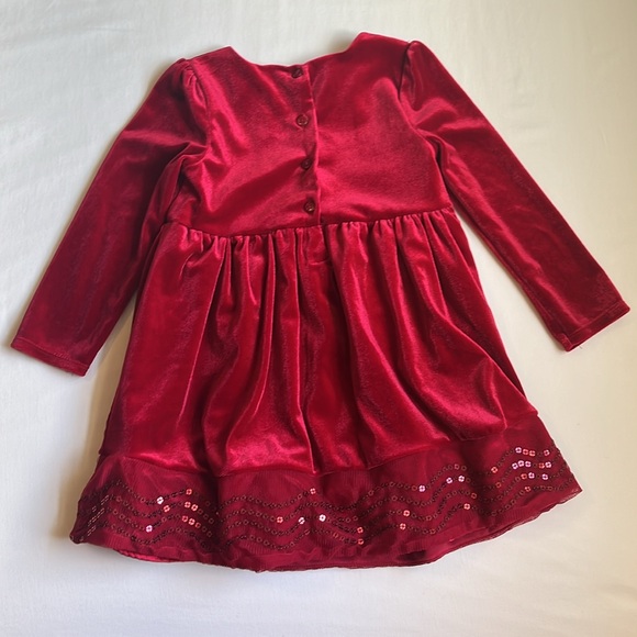 Koala Kids Red Long Sleeve Velvet Christmas Dress Size 18-24 Months - Picture 2 of 6